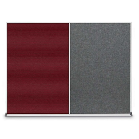United Visual Products Triple Door Radius Plus Corkboard, 72" x UV8005PLUS-SATIN-RUBBER